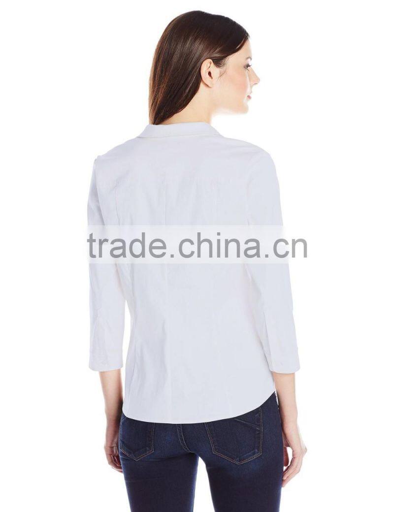 Women's 3/4 Sleeve Wrap Blouse Detachable Fit Solution