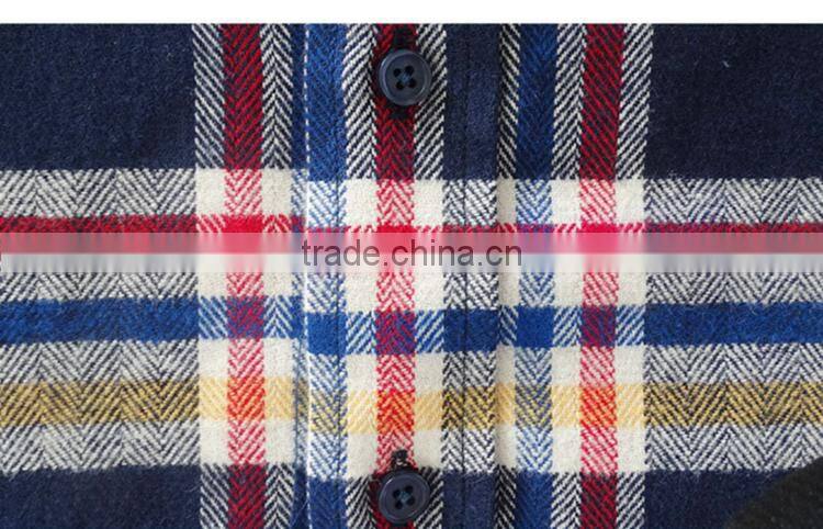 2015 new Brand Autumn Flannel mens plaid warm fashion shirt