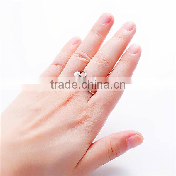 Unadjustable Rings Silver Tone White Imitation Pearl