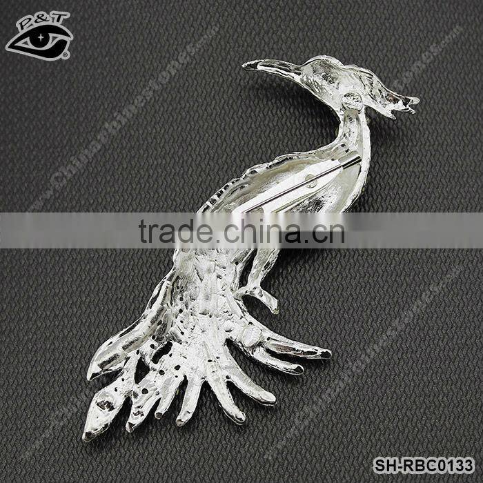 Crystal Bright ShinyRhinestone Brooches phoenix design for Wedding Dress clothing