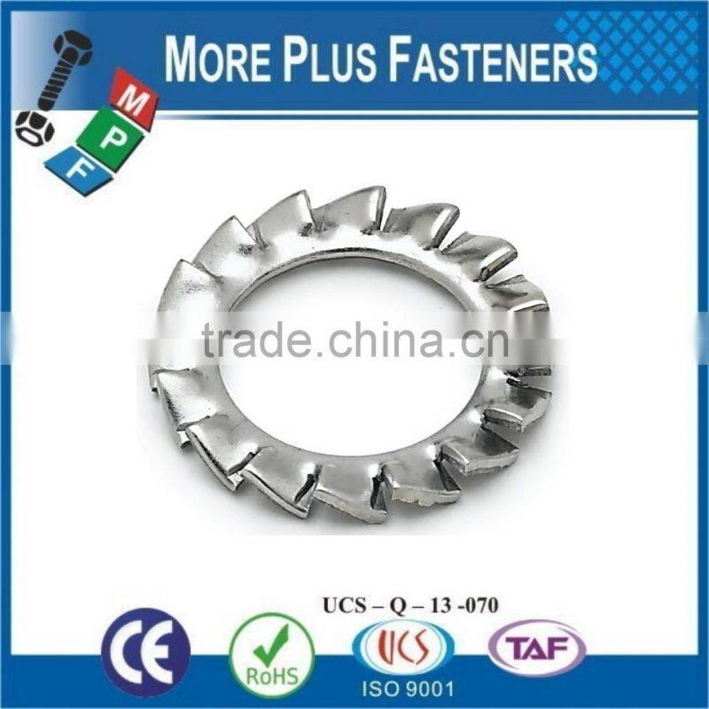 Made in Taiwan External Tooth Lock Washer Stainless Steel or Carbon Steel Zinc Plated