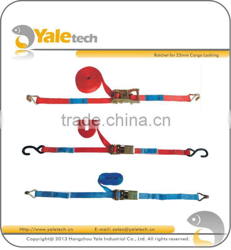 with 1" steel handle zinc plated ratchet,for 25mm lashing belt,