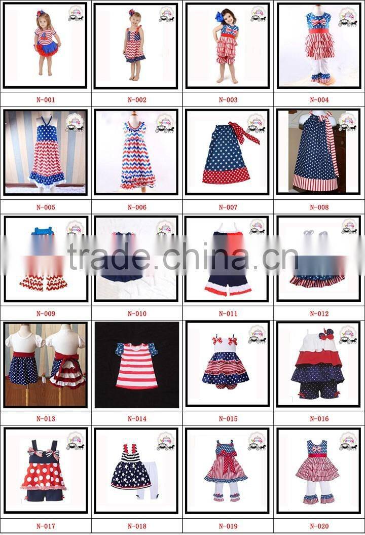 Yawoo 2016 latest navy polka dots july 4th smocked dress designs teenage girls