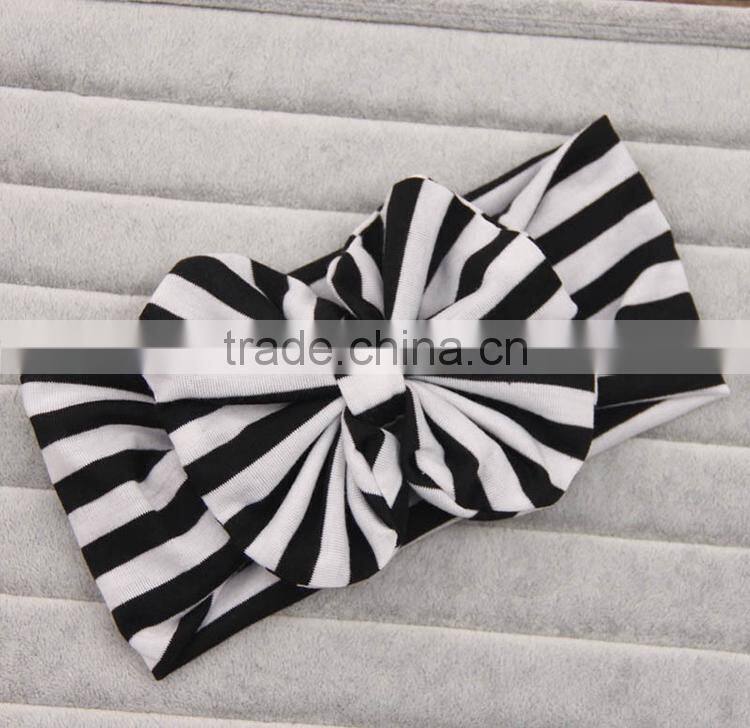 Wholesale top knot turban hair accessories , stripe baby girl headband M5062411