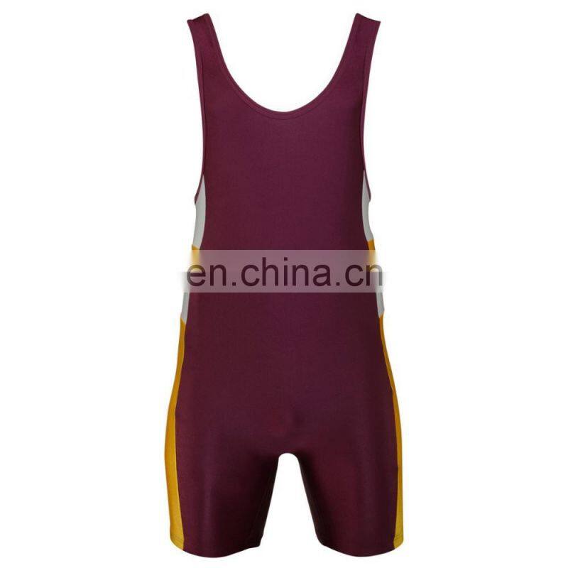 Wholesale cheap sublimation printed men's wrestling singlet