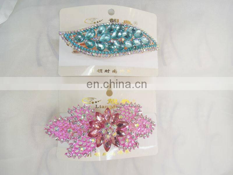 Newest Acrylic Barrette,Rhinestones Ladies Hair Clip