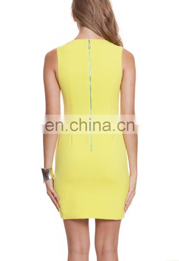2015 Latest Fashion Midi Dress With Detailed Cut-out Tailoring