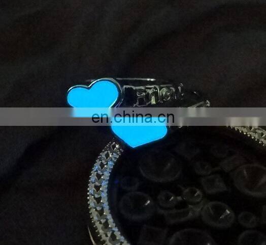 Best Frineds Heart Silver Glow in the Dark Jewelry Ring New