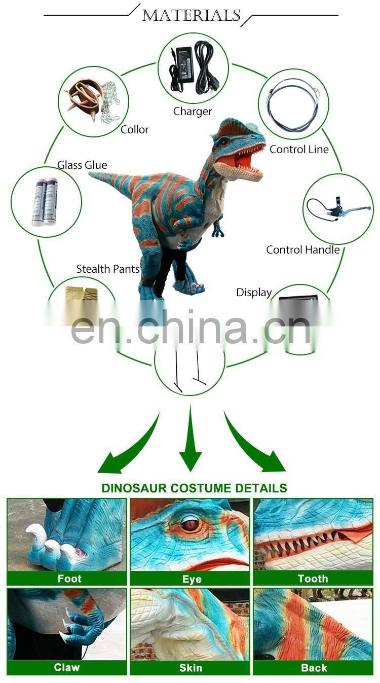 Kawah life size realistic animatronic dinosaur costume