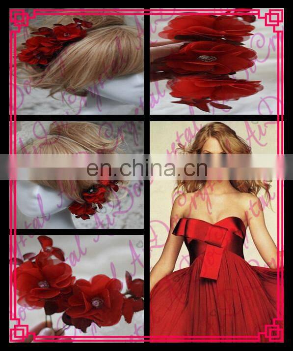 Aidocrystal red rose hair pin flower bobby pins red hair accessories for bridal