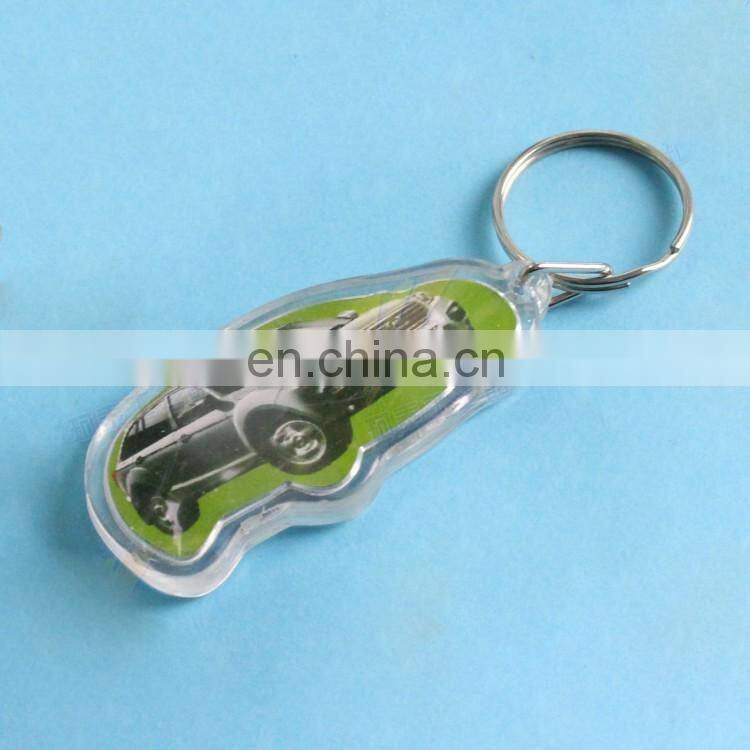 promotional and advertising logo insert bus acrylic keychain