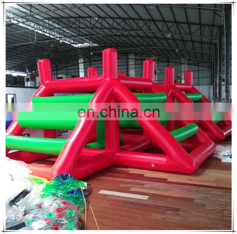 Aqua Park Equipment Aquapark 40m * 35m Plato 0.9mm PVC Inflatable Floating Water Park