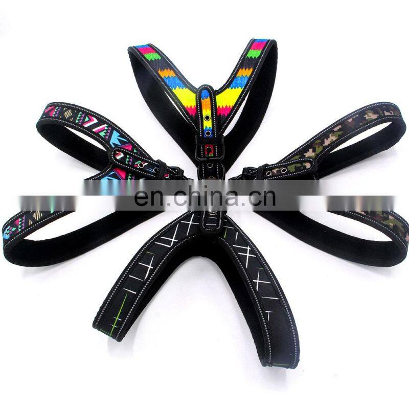 High Quality Adjustable Nylon Training Custom Cotton Printed Soft Pet Dog Harness
