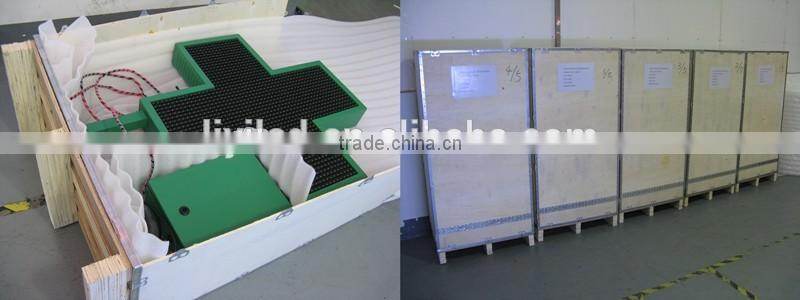 LIYI Optoelectronics WIFI/RF wireless/Net-RJ45 Interface P16 80x80cm LED Pharmacy Cross for Pharmacy