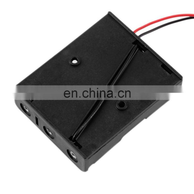 3 x AA Battery Storage Case Plastic Box Holder with Cable Lead for 3 Packs Standard AA 1.5V Batteries Soldering Connecting