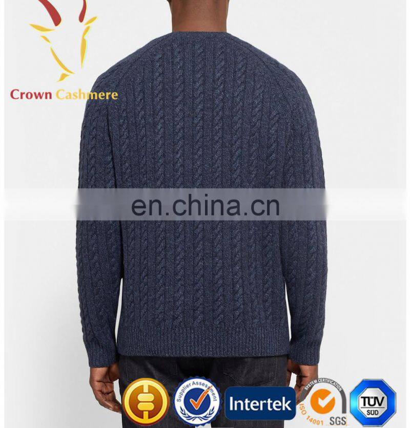 Winter Thick Cashmere Cable Knit Sweater Men