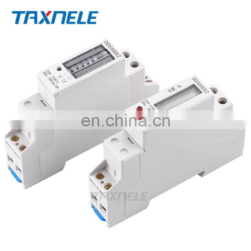 Single Phase Two Wire LCD Backlit Wattmeter Power Consumption Watt Energy Meter kWh 60A 32a 230V 50Hz Electric Din Rail Mount