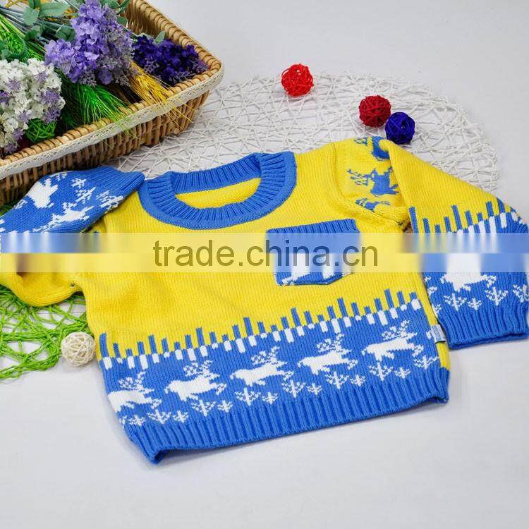 2016 new design knitted kids pullover sweater