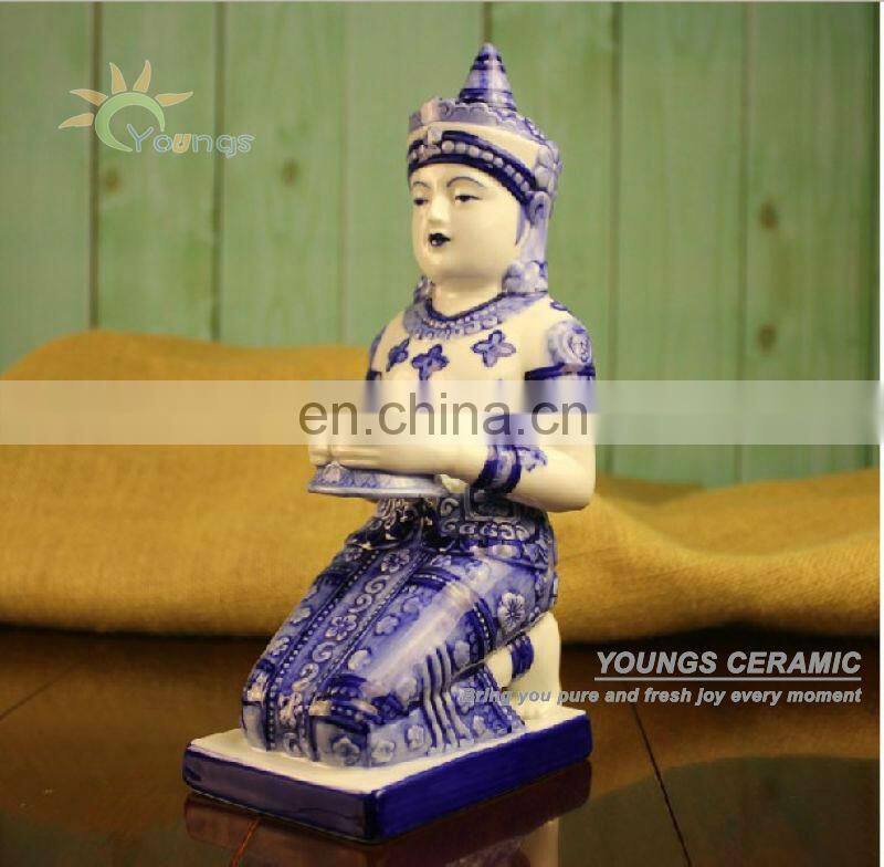 2013 special large hand maded antique blue and white ceramic candle holders made in Jingdezhen