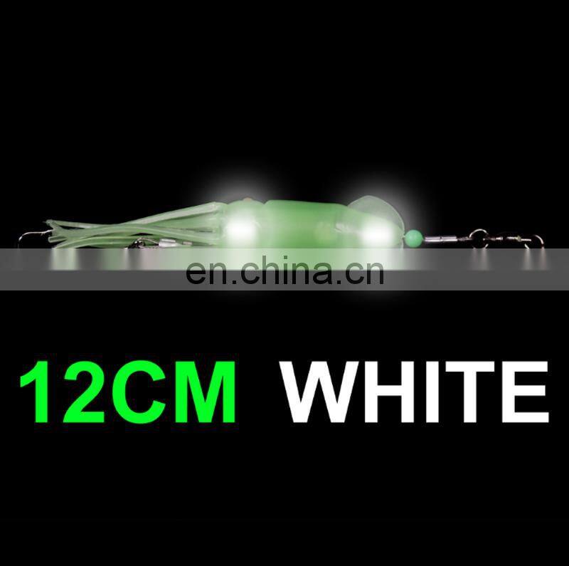 12cm 12g Trolling Sea Fish Lures Luminous Octopus artificial bait for fishing LED Light Electronic squid bait