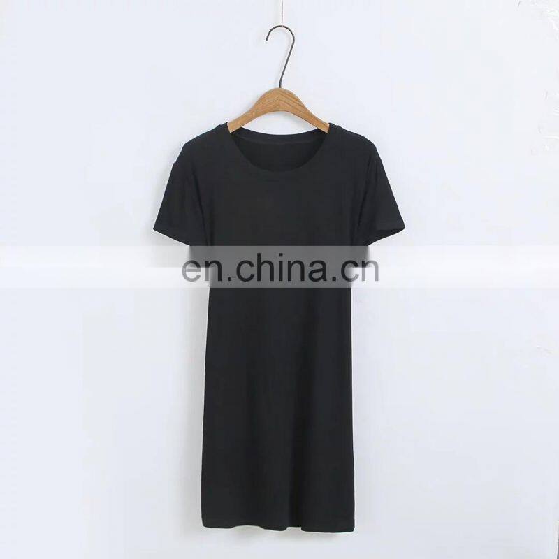 Customized sexy women's back cross tie rope mid-length short-sleeved T-shirt women summer new style dress