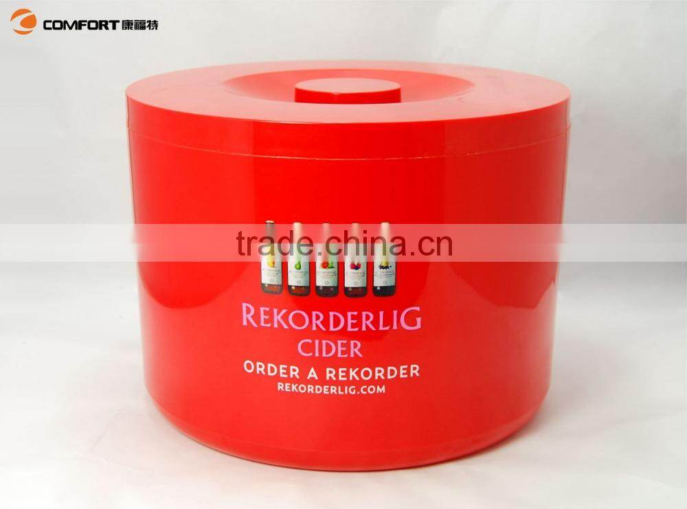 Factory wholesale douable wall round ice bucket with lid