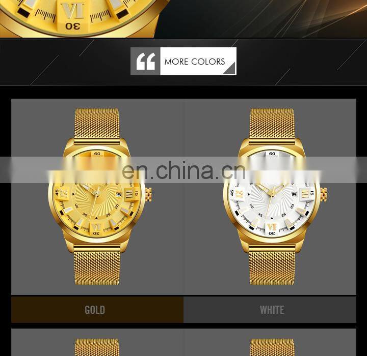 luxury SKMEI 9166 gold plated wrist watch stainless steel watches men