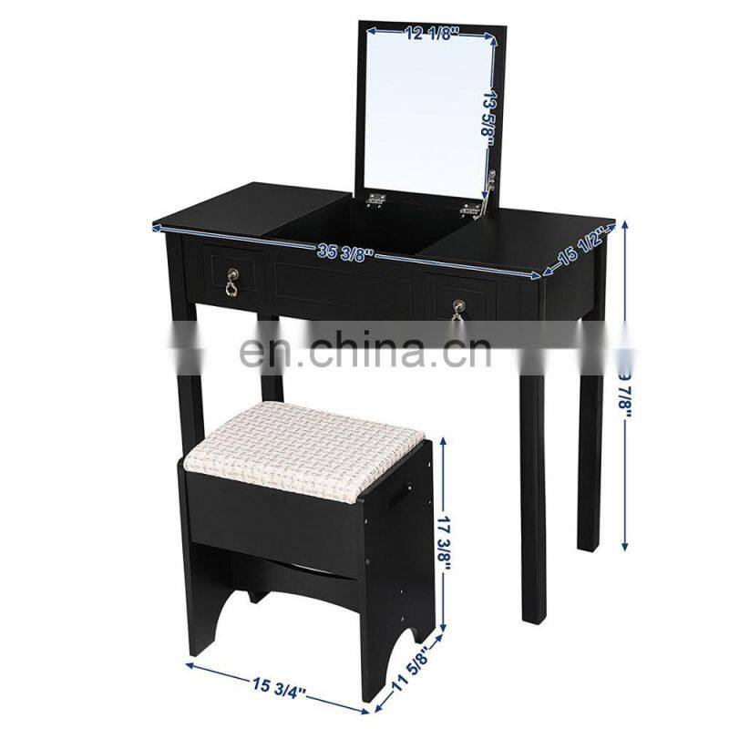 living room wood corner dressing table