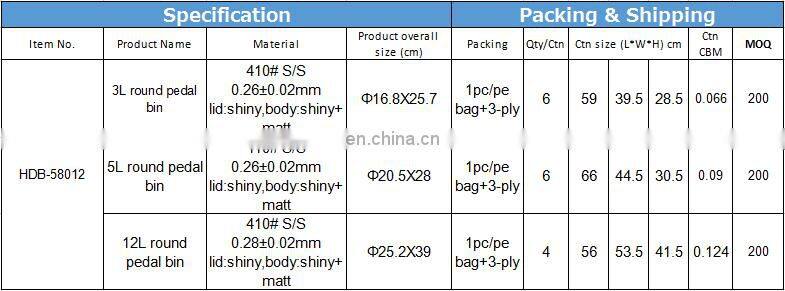 5L garbage can trash bin ,dust bins for garbage foot pedal dustbin