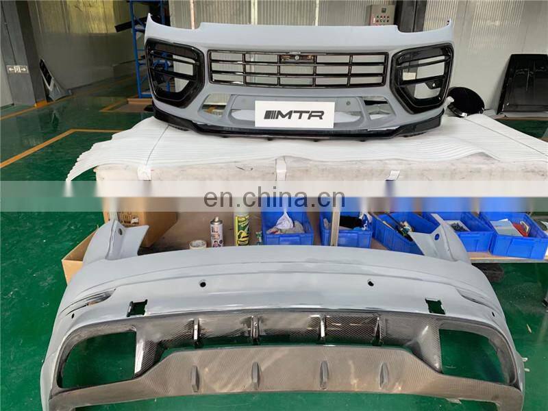 Runde Top Quality For 18-21 Porsche Cayenne 9Y0 Upgrade MTR Style Carbon Fiber Body Kit Front Rear Bumper