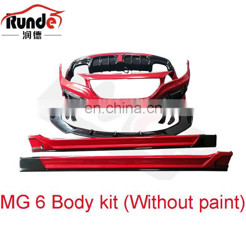 Runde Car Modification Excellent ABS Material MG6 Front Bumper Lip Side Skirt Spoiler Suitable For New Morris Garages 6 Body Kit