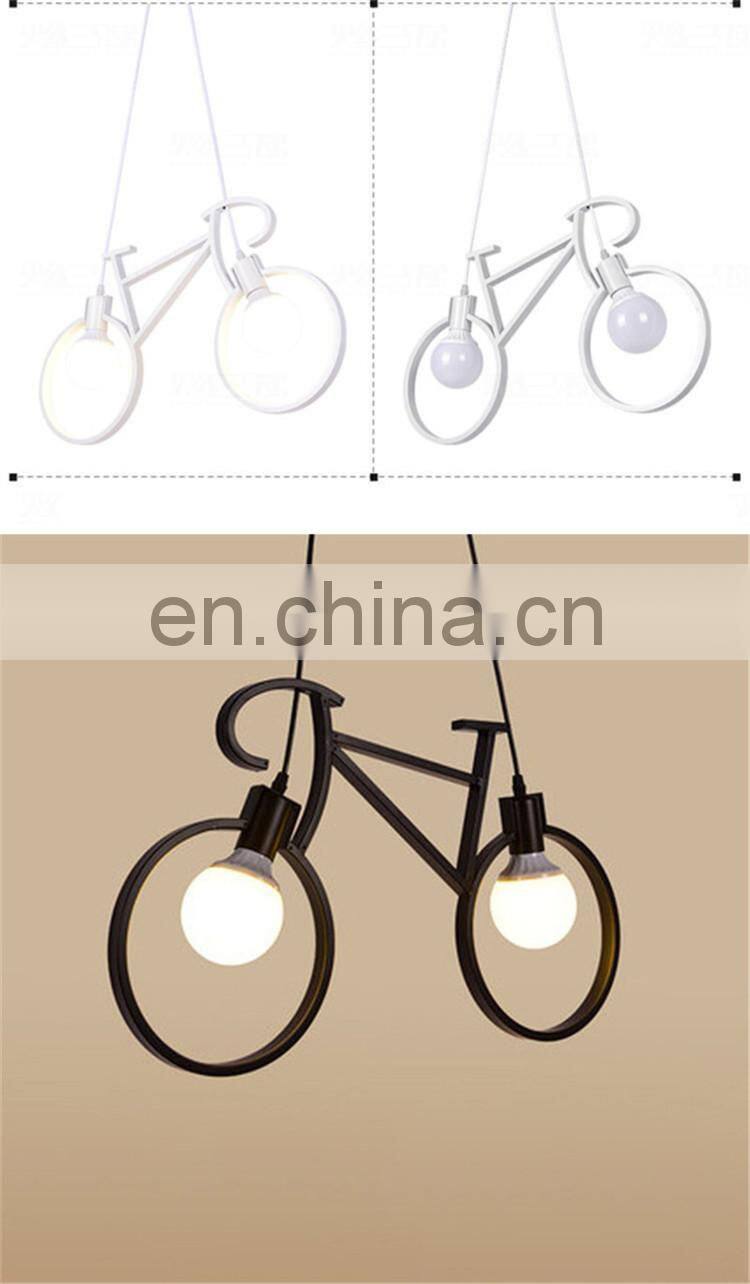 Iron Bicycle Pendant Light For Living Room Restaurant Kitchen Hanging LED Lamps Light