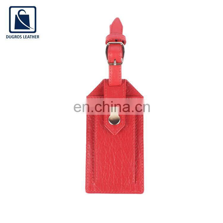 Nickle Fitting Snap Closure Type Fashion Style Good Quality Genuine Leather Luggage Tag from Indian Supplier
