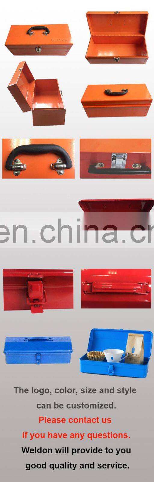 Weldon simple many size metal portable multipurpose tool box with handle in stock