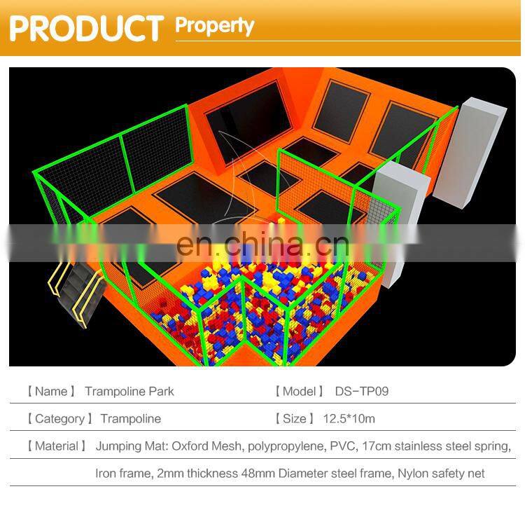 Adult and kids large cheap extreme park children sky high bungee indoor trampoline park