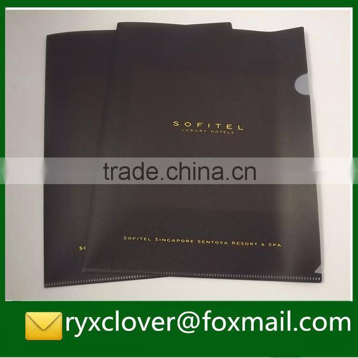 Promotional advertising gifts PP plastic A4 size L shape folder