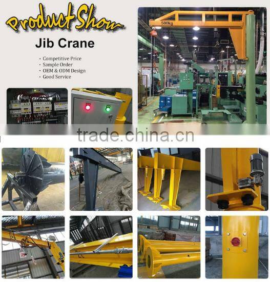 kcrane supply used jib crane for sale/Workshop 5 ton jib crane with hoist