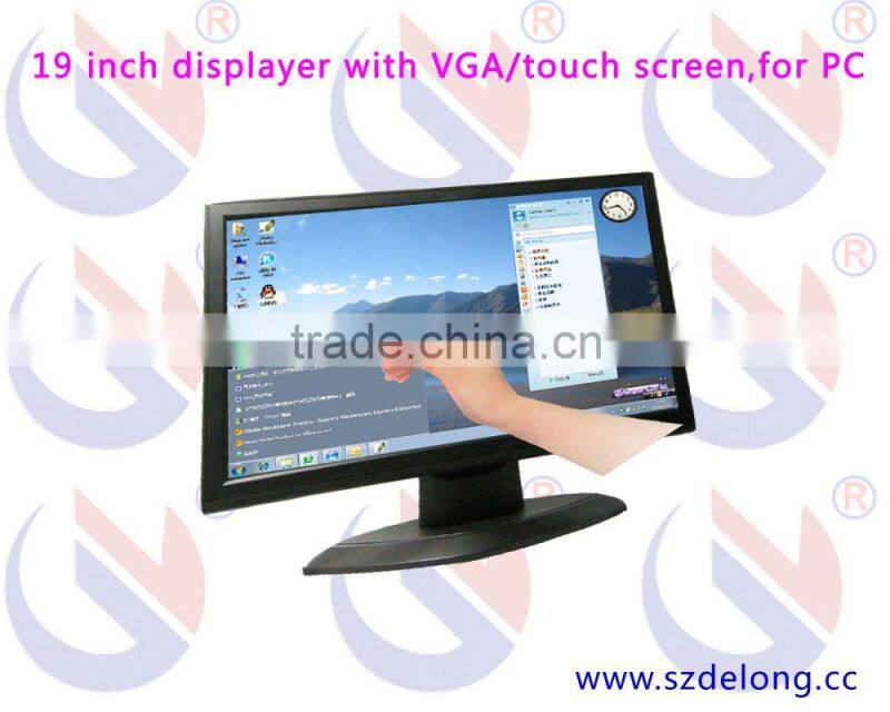 19" aluminium housing touch monitor with TFT LCD panel
