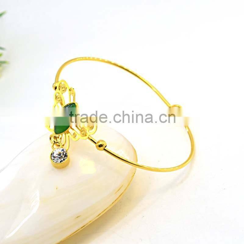 new fashion girls tops jewelry gold models bracelet metal butterfly charms bracelet