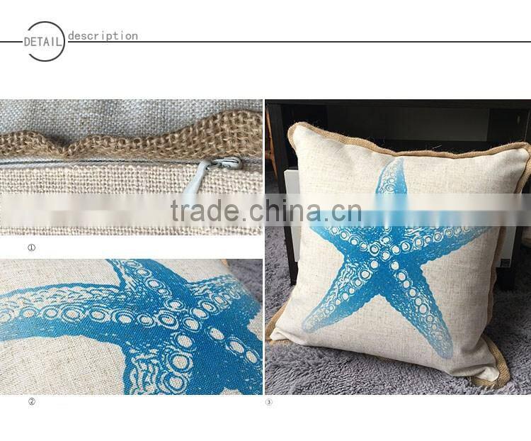home decor cushion printed with linen piping