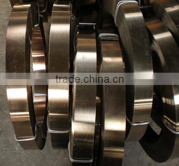 Hardened and tempered strip steel with yellow color