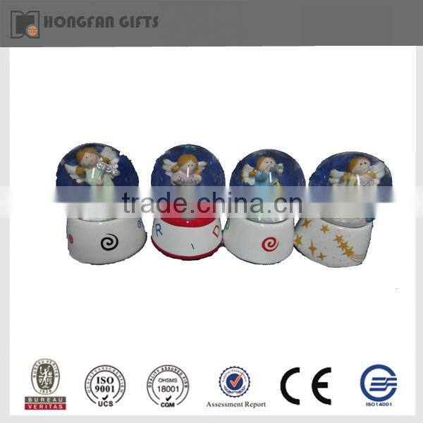 resin angel figurines musical snow globe