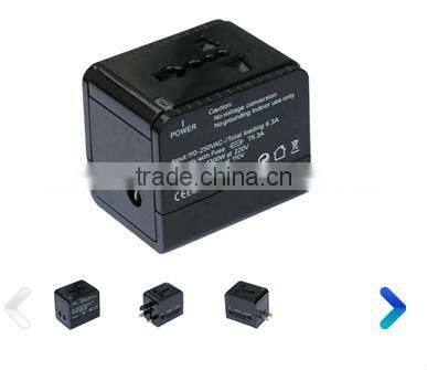 European travel charger adapter socket phosphor bronze ABS 100v-250v ac outlet