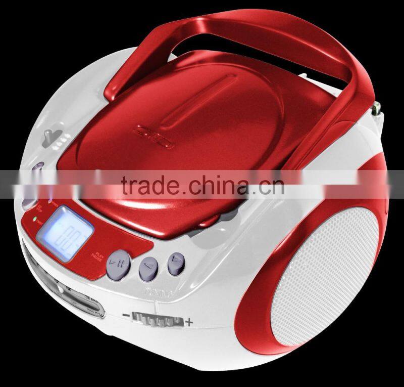 Top Quality Fancy Red Avant-grade Portable Bluetooth CD Boombox
