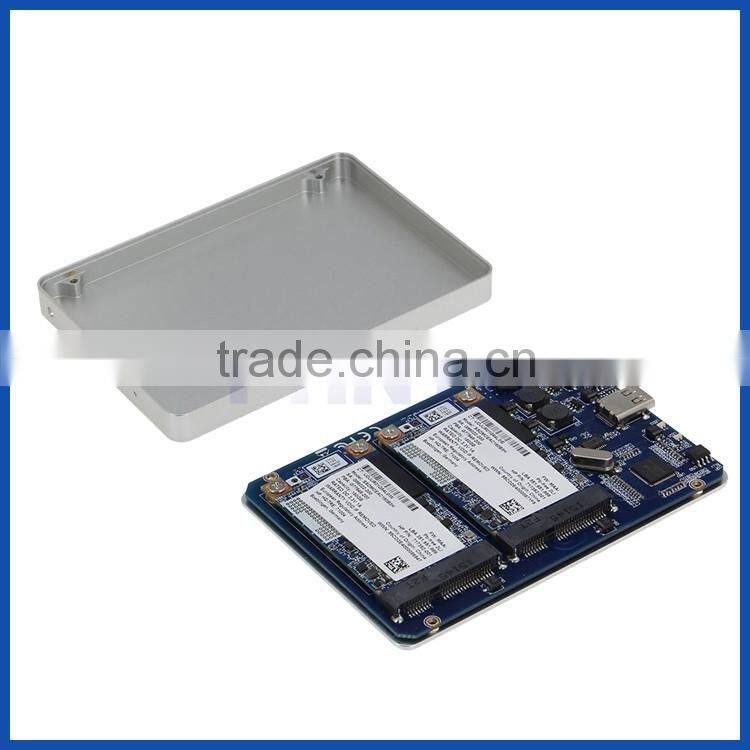 USB3.1 Type C Dual mSATA SSD Raid Enclosure (GEN II, 10Gbps) (SSD not included)