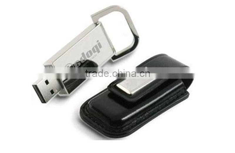 USB 2.0 Driver Luxury 16GB Black Leather USB Flash Drive