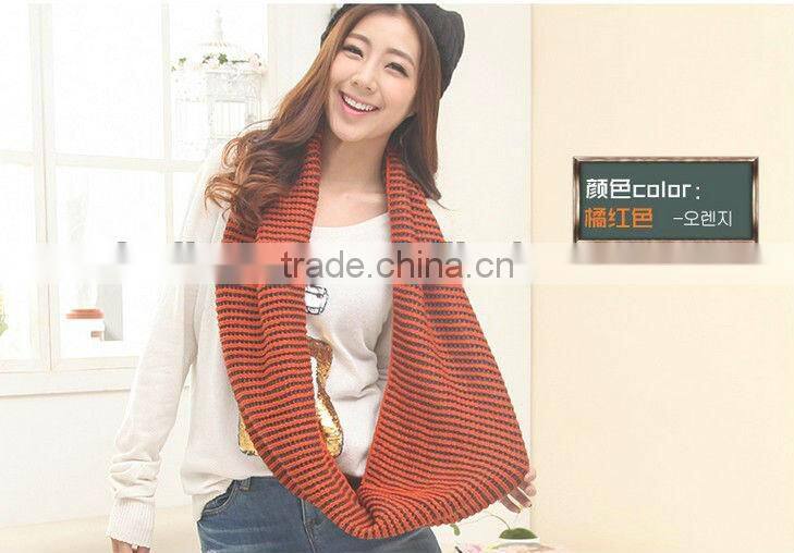 Winter Knitted Two Tone Lady Neck Scarf