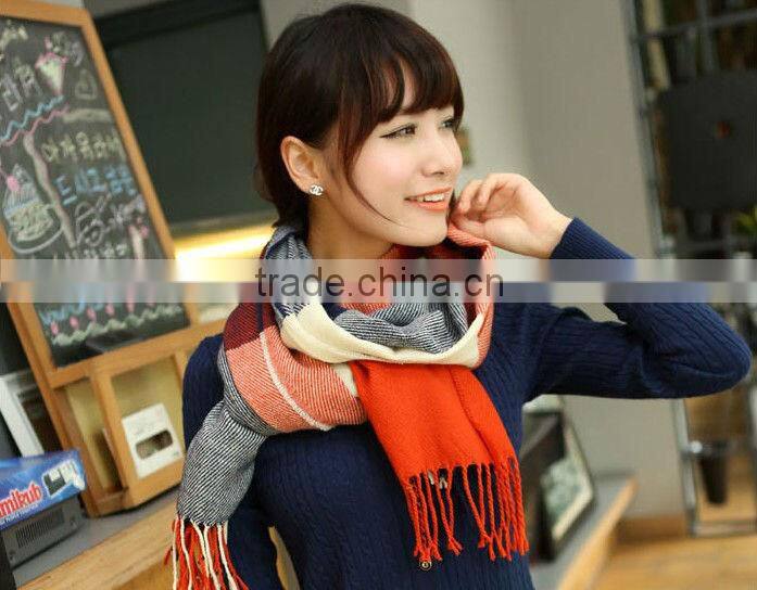 Hot Style Checked Knit Pashmina Scarf And Shawl