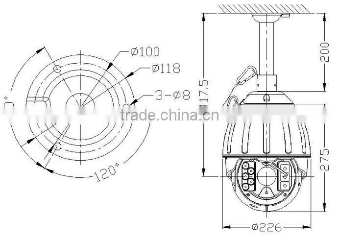 SONY CMOS Intelligent 1.3 Megapixel IP Camera High Speed Dome Auto Tracking PTZ Camera