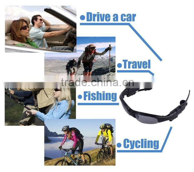 Wireless Flip-up Bluetooth Sunglasses Headset Stereo MP3 Music Glasses Earphone Headphone for Phone Hands-free / Tablet PC